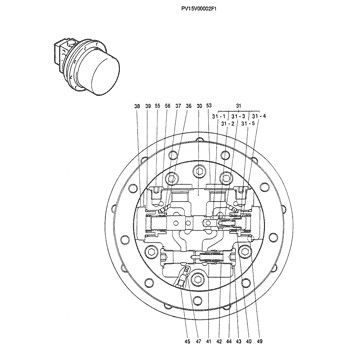 PV15V00002F1 Для Kobelco SK025-2 SK030-2 Экскаватор Проездная сборка Конечный привод Оригинальный проездный мотор Послепродажная торговля