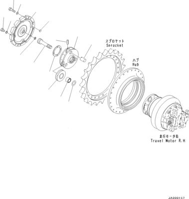 11Y-27-30401 11Y-27-30400 Для бульдозера Komatsu D31EX-22 D37EX-22 D37PX-22 Движение сборка конечный привод Движение двигатель