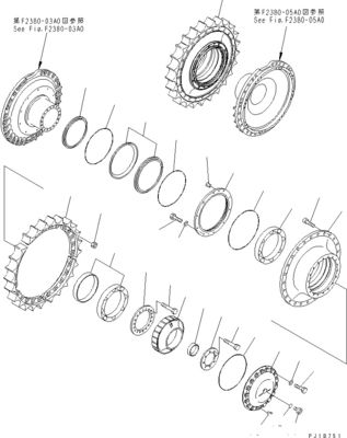 195-27-00841 195-27-00851 Экскаватор Финальный привод для бульдозера Komatsu D375A-8
