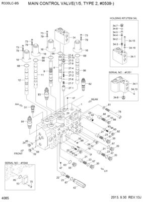 31N9-17000P 31Q9-17001P 31Q9-17002P Для экскаватора Hyundai R330LC-9S R330LC-9SH Гидравлический главный клапан управления Строительные машины Части послепродажного оборудования Высокое качество Оригинал